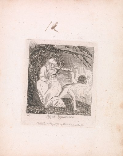 For Children. The Gates of Paradise, Plate 13, Aged Ignorance by William Blake